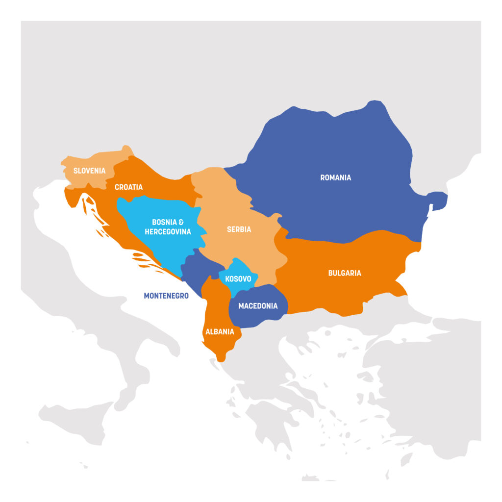 Kaart van de Balkan