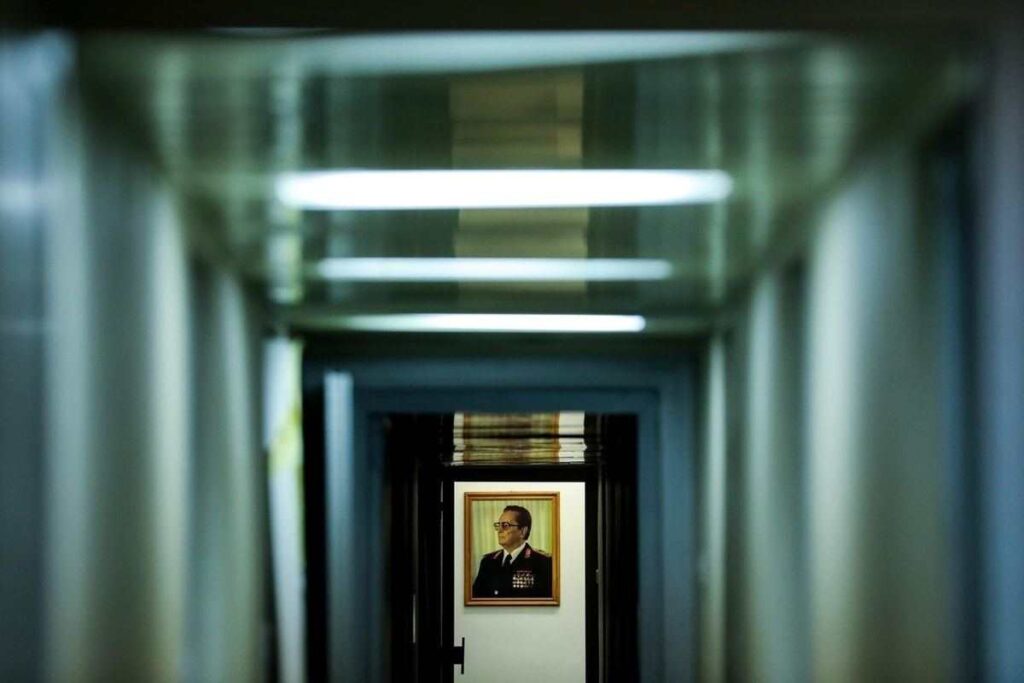 Josip Broz Tito portret in Tito's Bunker ARK D-0 in Konjic