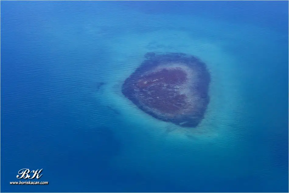 Hartvormige eiland Gromilica in Kroatië 